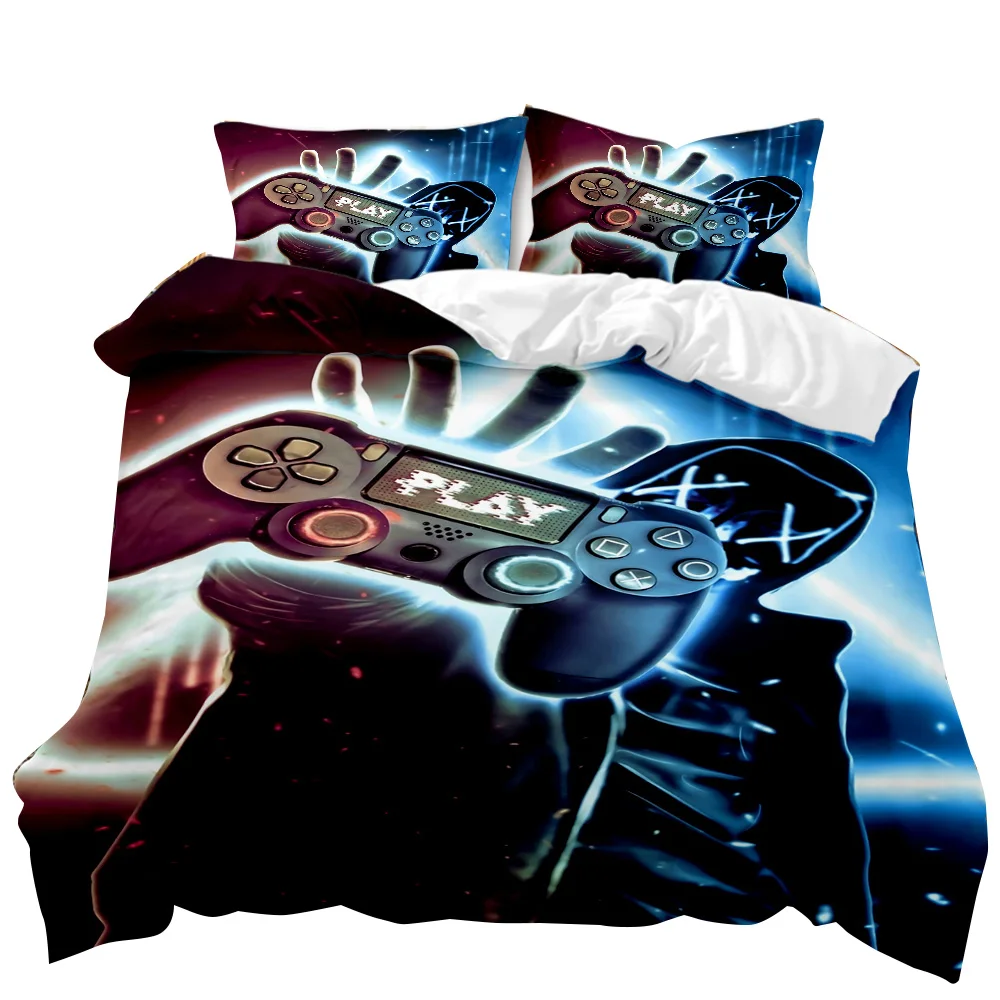

Gamer Duvet Cover Set Boys Gamepad Bedding Set Video Games Duvet Cover Teens Adults Double Queen King Size Polyester Qulit Cover