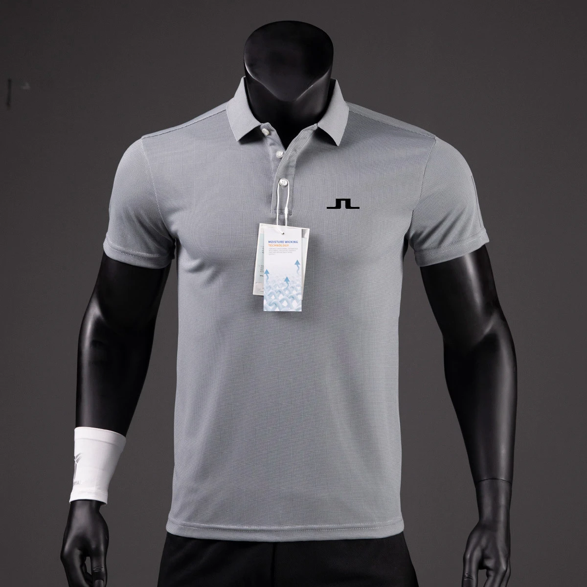 2023 Men's Polo Shirt Summer Quick Dried Sports Jersey Polo Shirt Women's Golf Breathable Polo Neck Reflective Stripe T-shirt