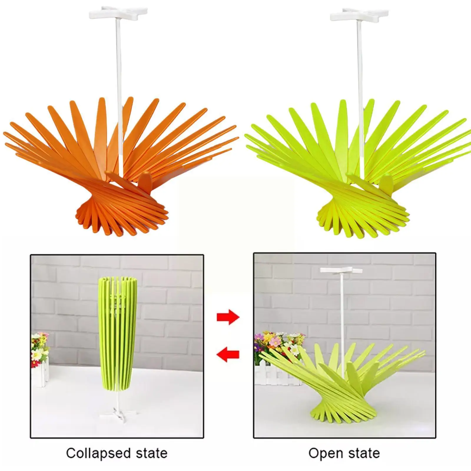 

New Flower Shape Collapsible Bowl Fruit Basket Stand Fruit Plastic Kitchen Plate Retractable Dinner Serving Storage Tray Ho C3W1