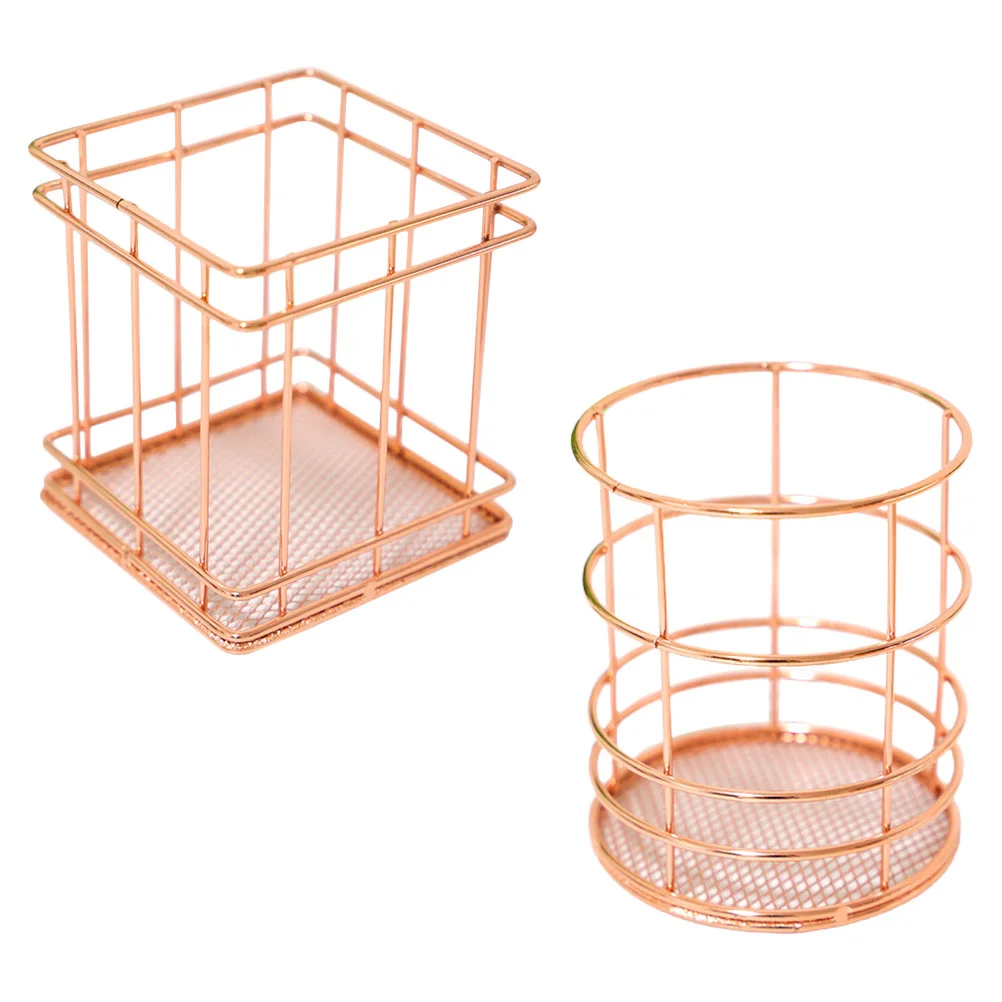 

2PCS Nordic Metal Storage Holder Iron Rubbish Basket Home and Office Storage Box