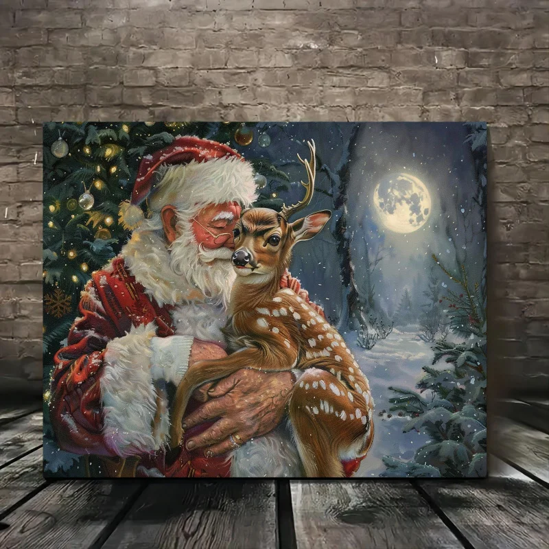 Настенная Картина на холсте с изображением Санты водонепроницаемая картина в