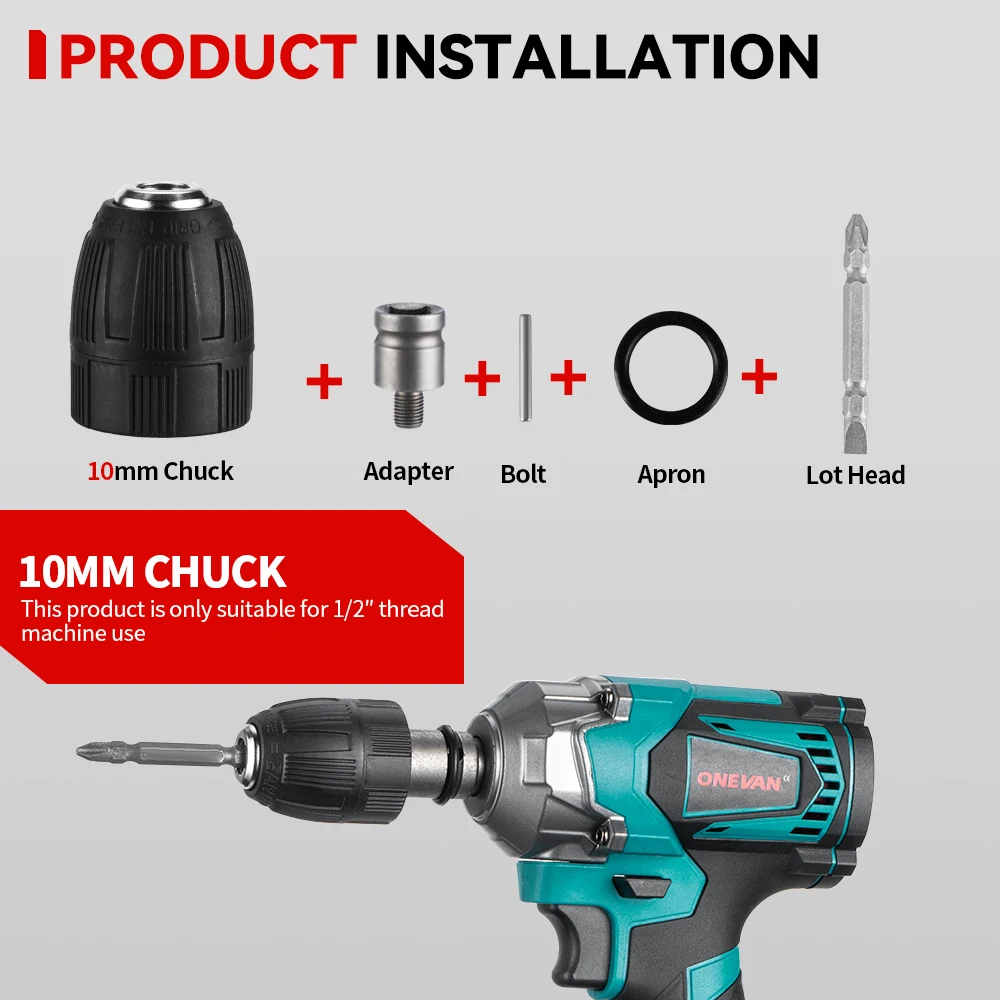 Электрический ударный гайковерт пластиковый ящик для электроинструментов 12 шт.