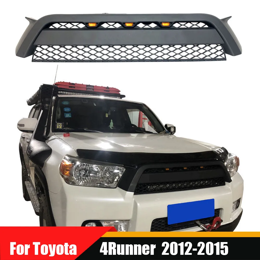 

For Toyota 4Runner 2012-2015 Car Accessories Facelift Front Bumper Mesh Trims Cover Mask Grill Racing Grills With Led Grille Fit