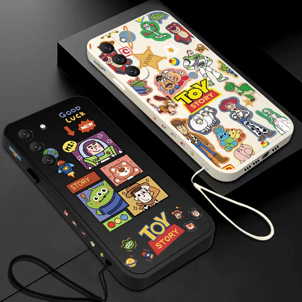 

Cute Toy Story Disney Phone Case For Samsung Galaxy S23 S22 S21 S20 Ultra Plus FE S10 4G S9 S10E Note 20 10 9 Plus With Lanyard