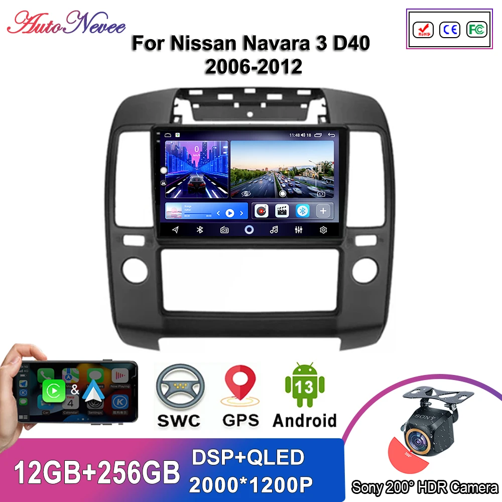 Радио CarPlay с экраном 2K для Nissan Navara 3 D40 2006-2012 авторадио мультимедийный плеер стерео