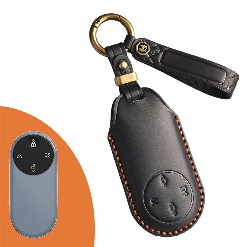 

Кожаный чехол для ключей Aito M9 2024 из алюминиевого сплава, брелок, аксессуары для автомобиля