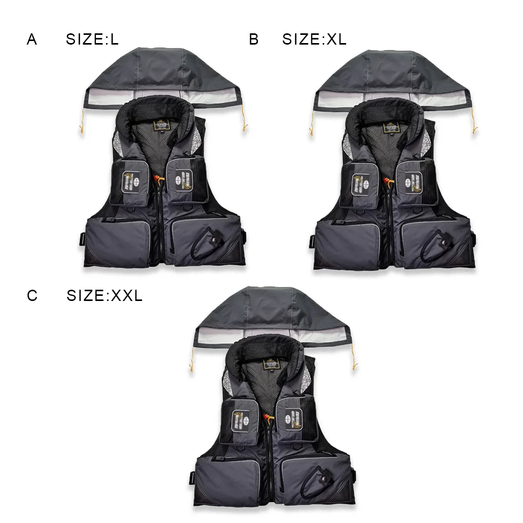 

Life Jacket with Buckle Large Buoyancy Rapid Inflation Emergency Supplies Boating Accessories Waistcoat for Swimming L