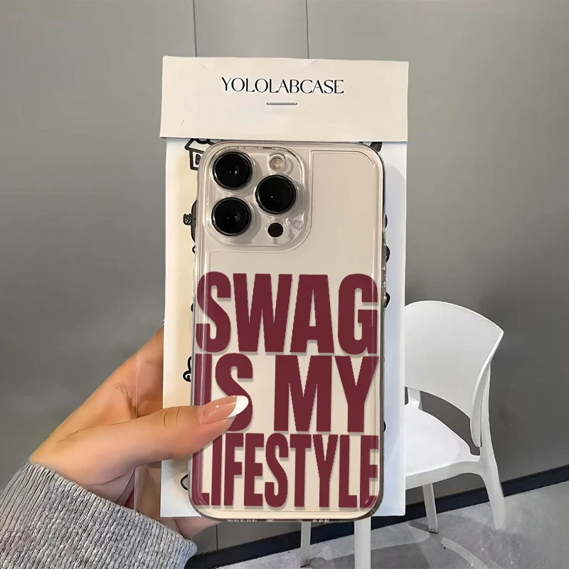 Фото Чехол для телефона Swag Is My Lifestyle для Apple iPhone Air 11 12 13 14 15 16 Pro Max 14 Plus 17 Pro 16e, силиконовый бампер, мягкий чехол №1