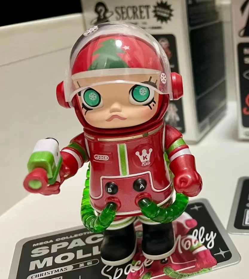 

POPMART MEGA Коллекционная серия 100%, потайная игрушка, космос, милый экшн Молли, кавайная аниме, художественная игрушка, фигурка для детей, подаро...