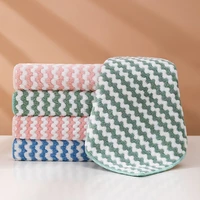 5 pieces set kitchen dishwashing towels household tableware cleaning cloth absorbent non greasy dishcloth coral velvet cleanin