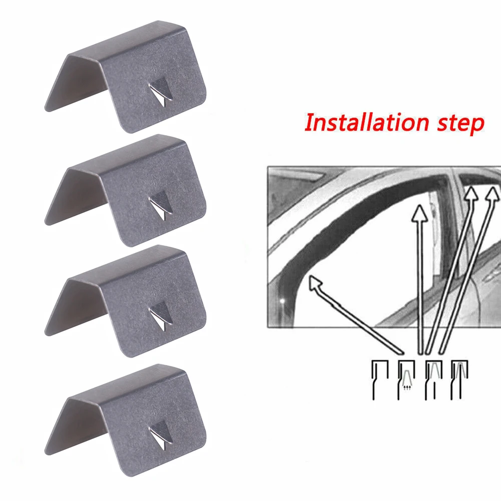 

4Pcs Wind Rain Deflector Channel Metal Retaining Clips For Heko G3 SNED Clip Accessories High Quality Weather Shield Metal Snaps