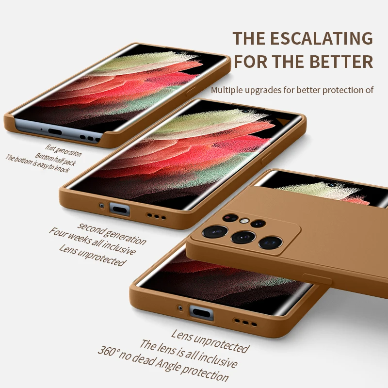 SGO Liquid Silicone Phone Case For Samsung Galaxy S22 S21 S20 S10 Ultra Plus FE A73 A72 A71 A53 A52 A51 A33 A32 A31 4G 5G Cover