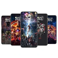 marvel avengers infinity war for xiaomi poco m4 x3 f3 gt nfc m3 c3 m2 f2 f1 x2 pro mi mix3 soft silicone black phone case cover