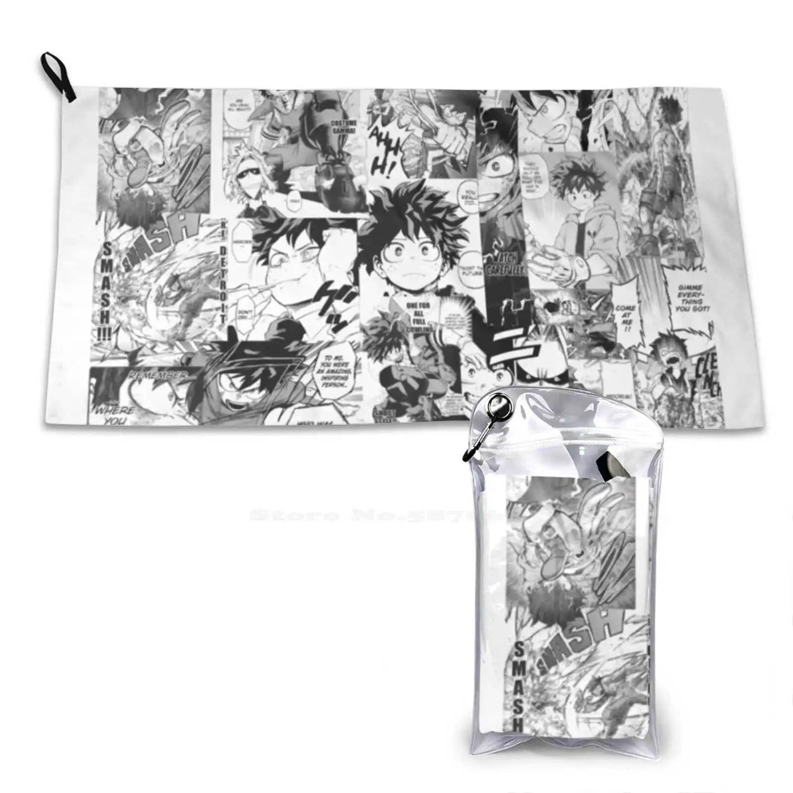 

Deku Manga Collage Black And White Personalized Soft Shower Quick Dry Towel Deku Boku No Hero Academia Anime Bnha All Might