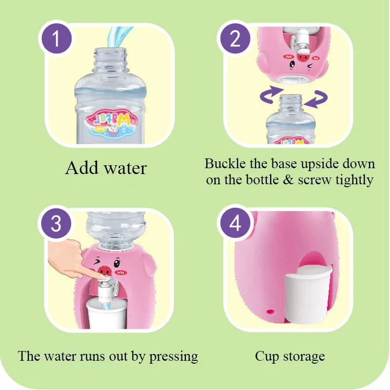 Фото Мини-диспенсер для воды, детская игрушка, водная ручная печать, водные винтовки, водные винтовки, игрушка для кухни в виде свиньи №5