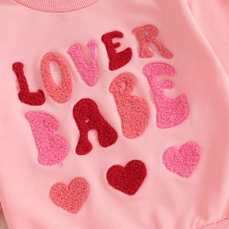 Толстовки на День святого Валентина для маленьких девочек с длинными рукавами