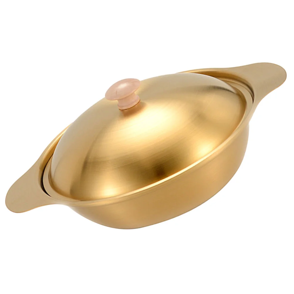 

Stainless Steel Hot Pot Kitchen Cooking Wok Heat-resistant Metal Cooking Wok With Lid Handle