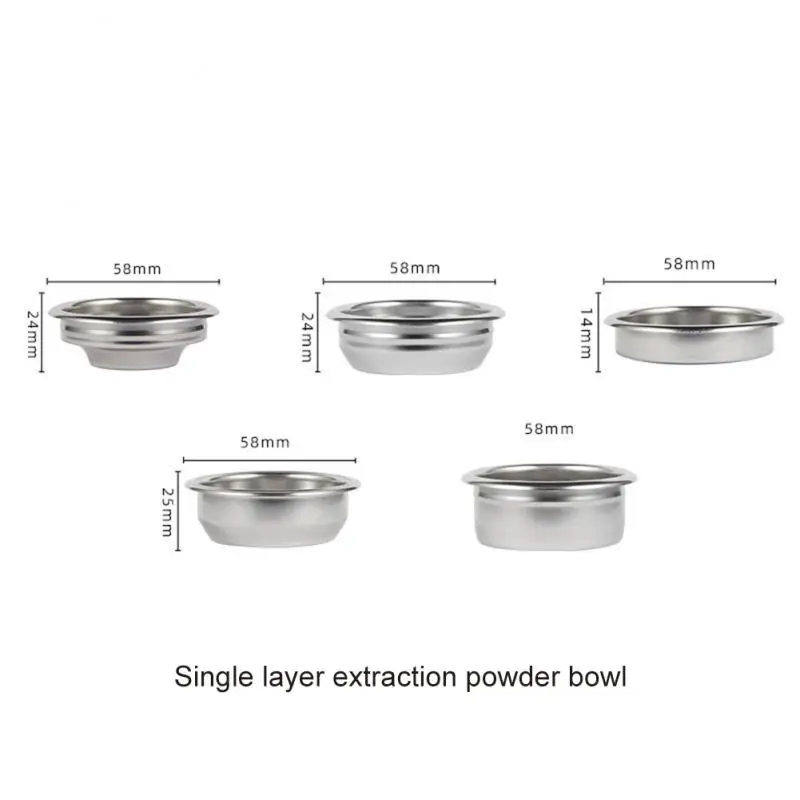 

Coffee Filter 51mm Single Layer Coffee Powder Bowl Double Powder No Pressure Filter Bowl Wholesale Strainer Stainless Steel