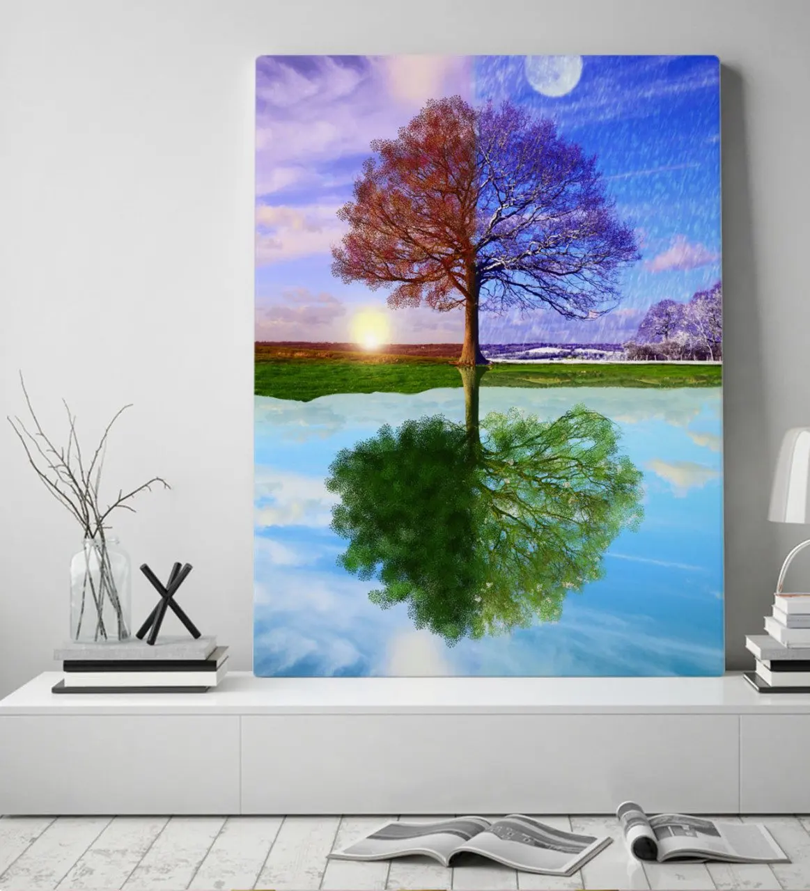 

Подарочный холщовый стол BK с изображением дерева Four Seasons 50x70 см-1
