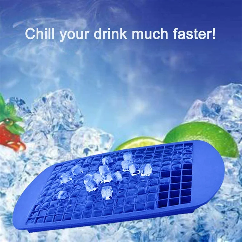 

Silicone Ice Cubes Frozen Mini Food Grade Ice Tray Fruit Maker Bar Party Pudding Tool Kitchen Accessories Silica 160 Grids