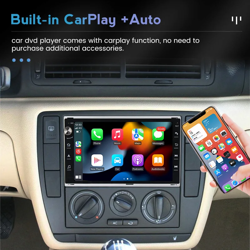 Автомобильная Мультимедийная система Carplay автомагнитола 7 дюймов Android 11 RDS 2 + 32 ГБ
