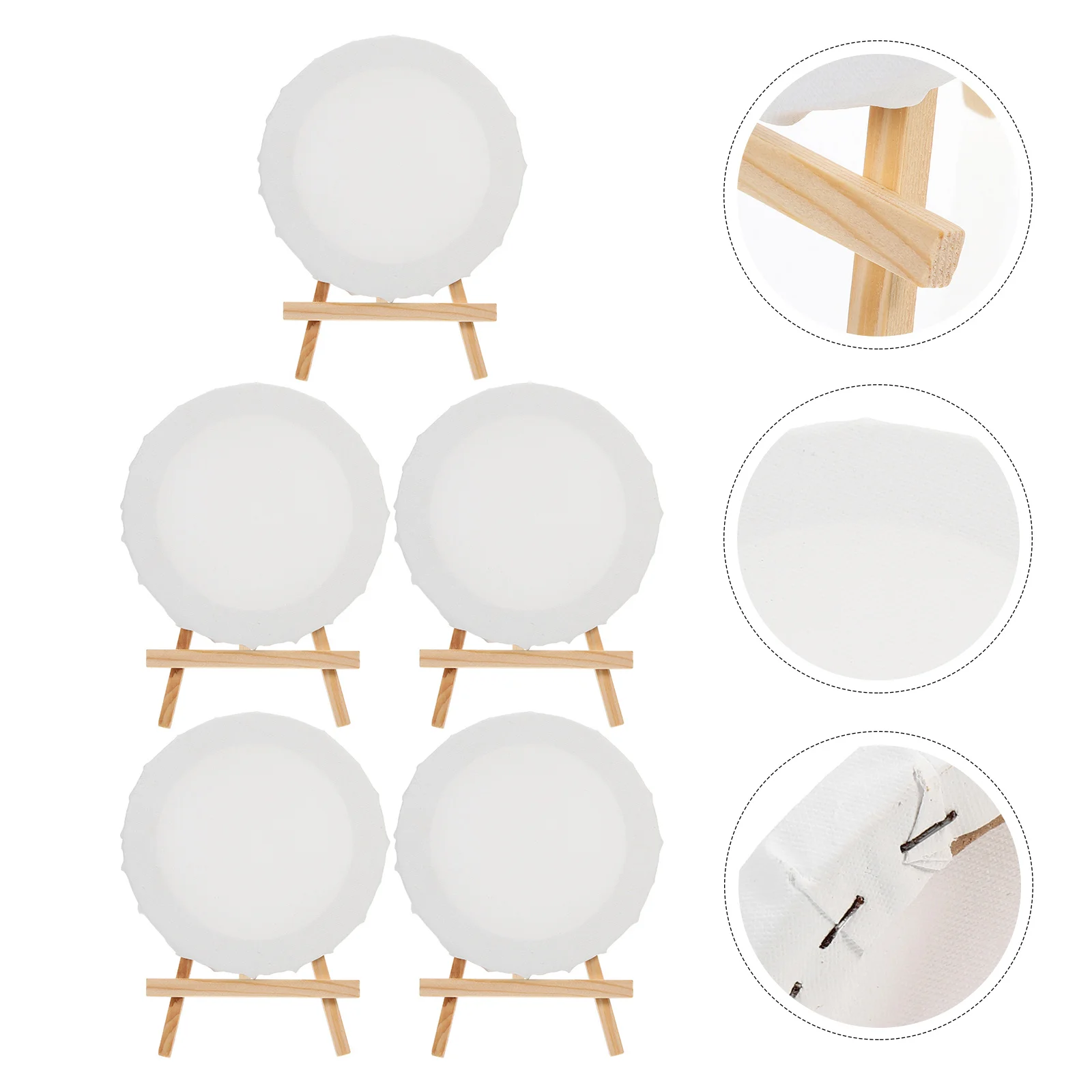 

5 Sets Picture Stands DIY Mini Easel Desktop House Decor Display Racks White Small Wooden Child Canvas for painting