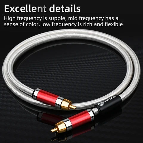 Коаксиальный кабель ATAUDIO RCA, цифровой 4-слойный экранированный разъем RCA, стереоразъем Hi-Fi сабвуфер, аудиокабель для усилителя
