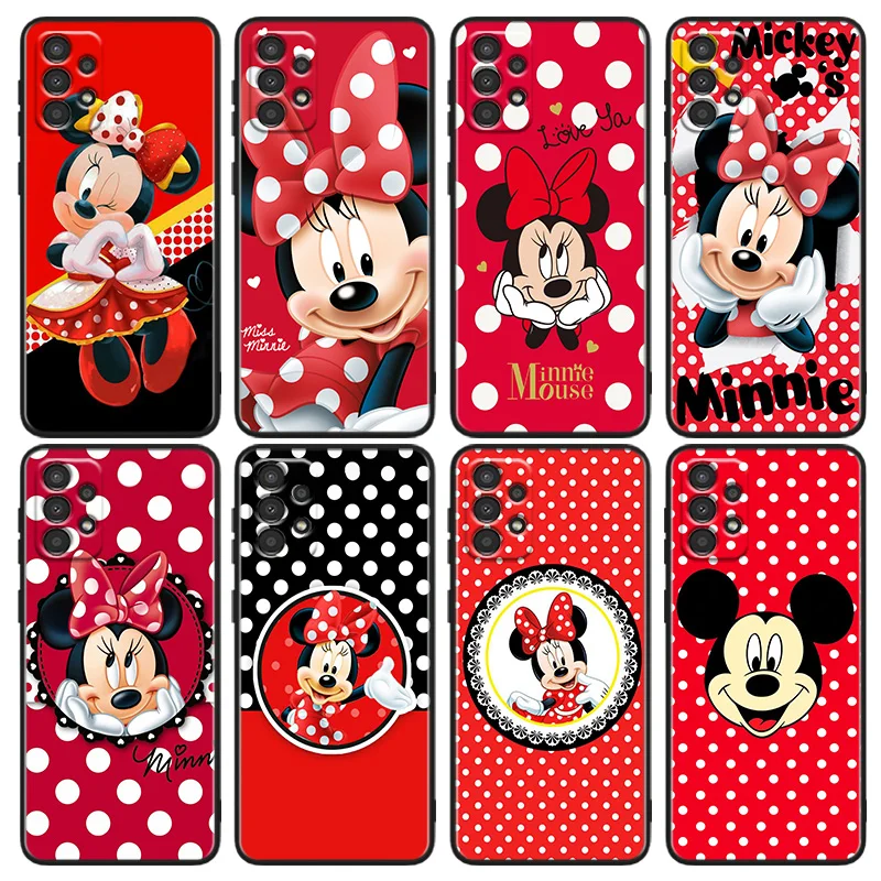 

Disney Minnie Mouse Point For Samsung A91 A81 A73 A72 A71 A54 A53 A52S A51 A42 A41 A34 A33 A21 A31 A23 lite Black Cover