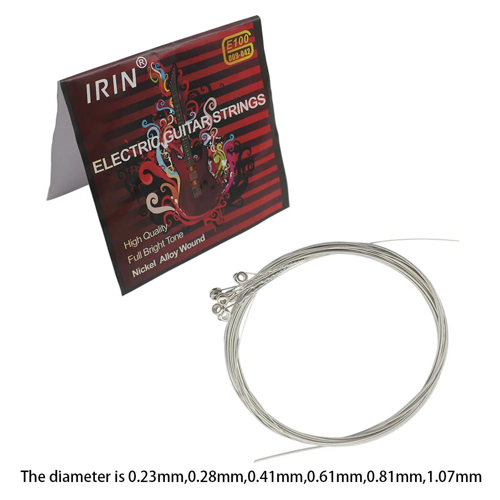 

IRIN E100 Electric Guitar Strings Metal Rock Nickel Wound String Parts 6 PCS Set 0.009/0.011/0.016 /0.024/0.032/0.042 Inch