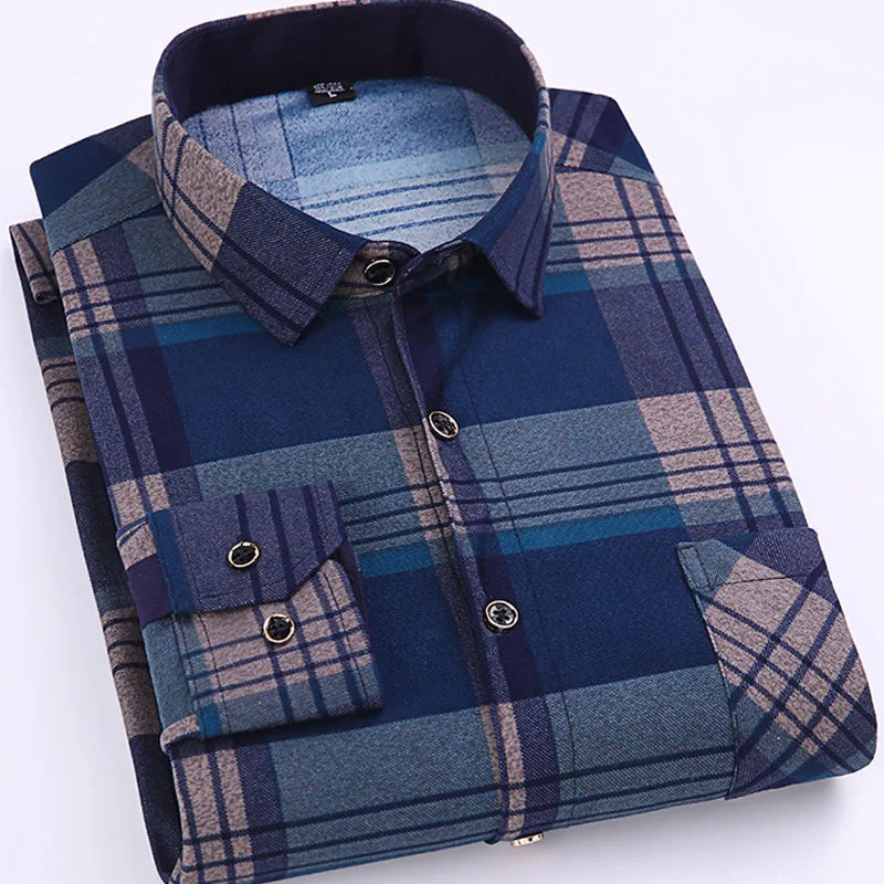 

2022 Spring and Autumn New Men's Classic Fashion Versatile Long Sleeve Plaid Shirt Men's Leisure Slim Size High Quality Shirt