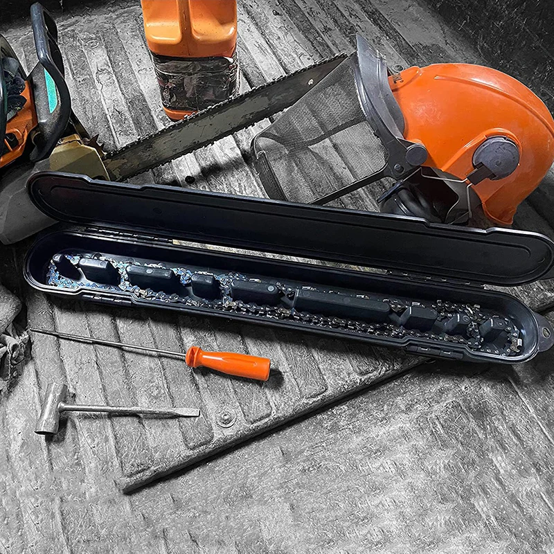 

Пластиковый органайзер для цепочек, 1 шт., набор электроинструментов, коробка для хранения цепи бензопилы, для хранения большинства цепочек от 6 до 20 дюймов