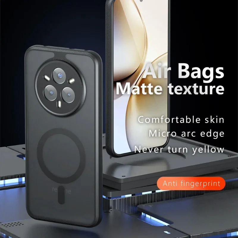 Чехол для Realme 14 Pro Plus магнитный чехол Magsafe матовый акриловый + 14X противоударный