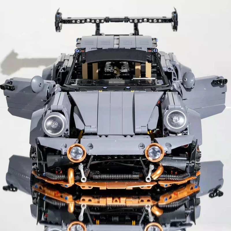 Новый MOC 1:10 Зеленый Низкий Переоборудованный Спортивный Автомобиль Сборка