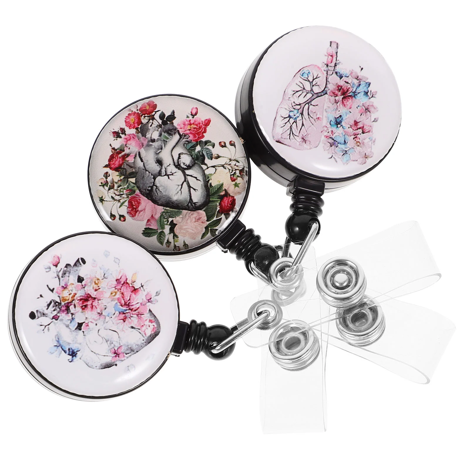 

3 Pcs Badge Easy Buckle Clip Retractable Nurse Medical Care Buckles Pediatric Portable Holder Staff