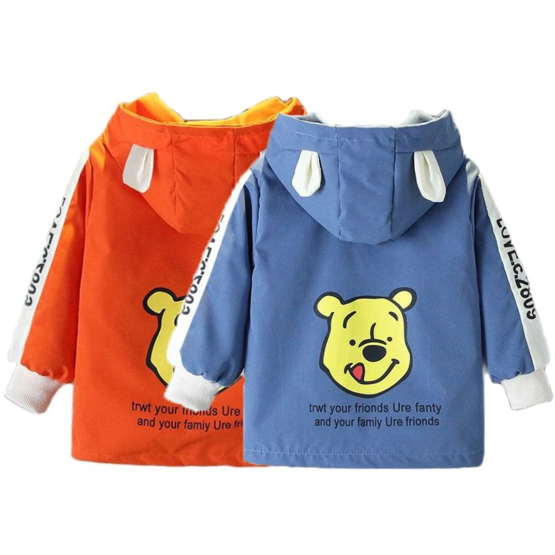 

Winnie The Pooh Hooded Jackets for Boys Girls Spring Autumn Long Sleeve Disney Sports Coats 1-6 Years Children Outerwear Clothes