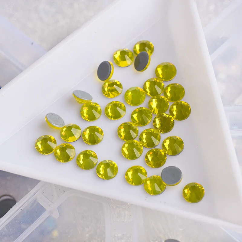 YANRUO 2058HF цитрин горячего фиксации стразы камни железо на кристалле рукоделие для