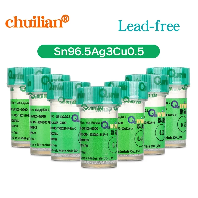 

Taiwan QWIN lead-free solder ball BGA solder ball solder ball BGA rework station 250,000 tablets / bottle 0.4mm 0.5