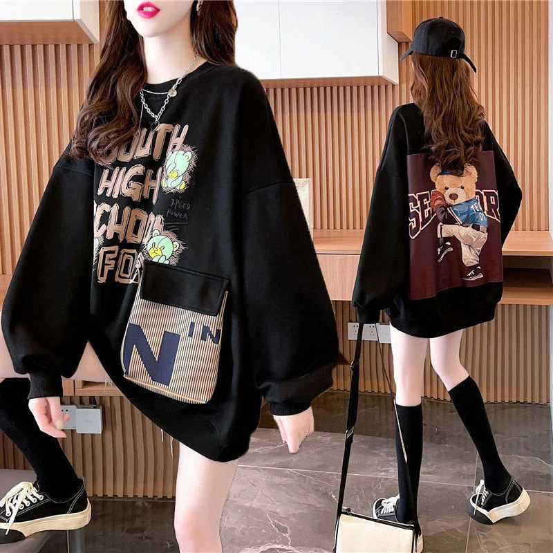 Streetwear Woman Tops Pulovers Star Clothes Vintage Aesthetic Sweatshirts Women 2022 Korean Fashion Sweatshirt Graphic Coquette