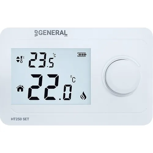 Цифровой беспроводной комнатный термостат Gener Ht 250 белый цифровой настенный |