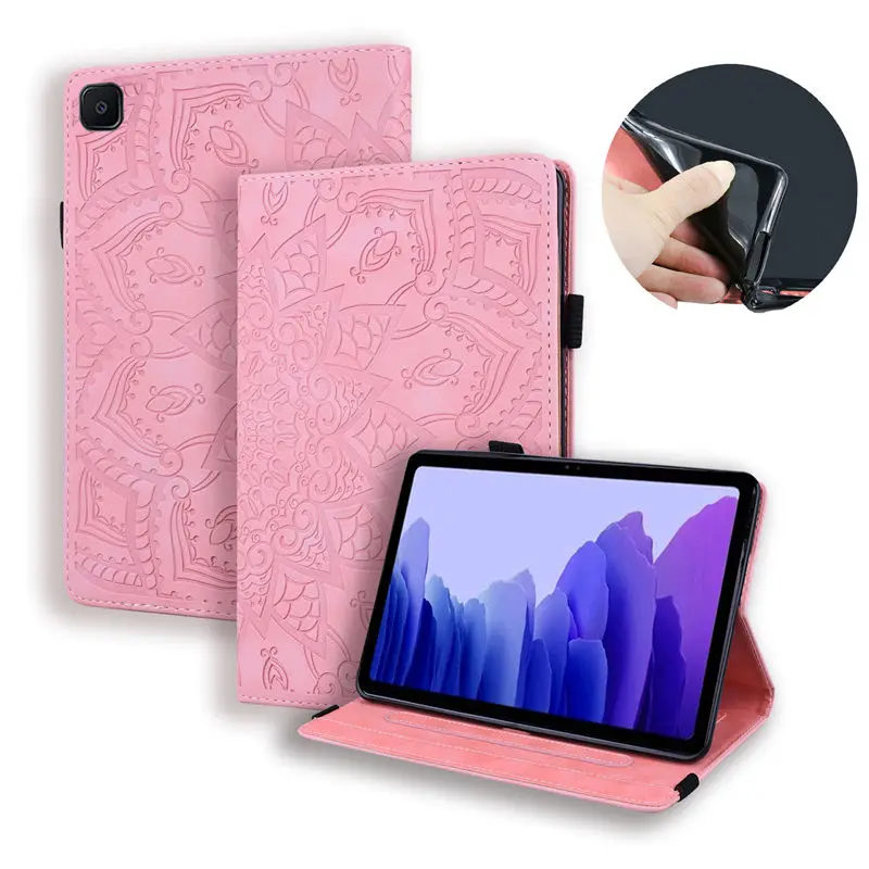 

Flower Embossed Funda For Samsung Galaxy Tab A7 2020 SM-T500 SM-T505 10.4" Tablet Protective Cover Case with Soft TPU Back Shell