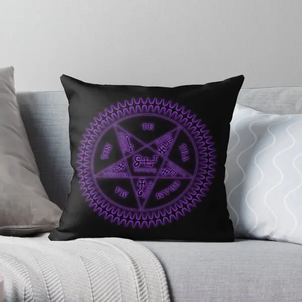 

Tetragrammaton Sigil Dark Black Printing Throw Pillow Cover Sofa Case Fashion Home Decorative Decor Bedroom Pillows not include