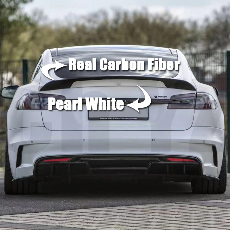 

Искусственное углеродное волокно для Tesla Model S 2014-2019, автомобильный спойлер для ботинок