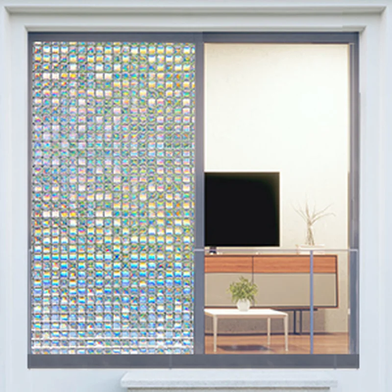 

Stained Glass Privacy Window Film Mosaic Pattern Static Cling Decorative Window Vinyl Removable Rainbow Window Tint Film Sticker