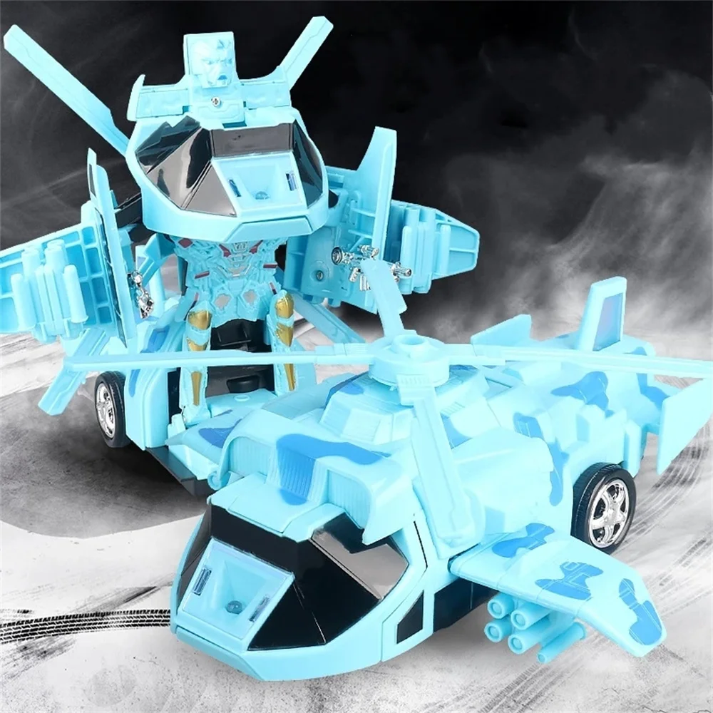 

Electronic Deformation Aircraft Cool Lighting Transformation Helicopter Robot Airplane Music Toys Kids Children Birthday Gift