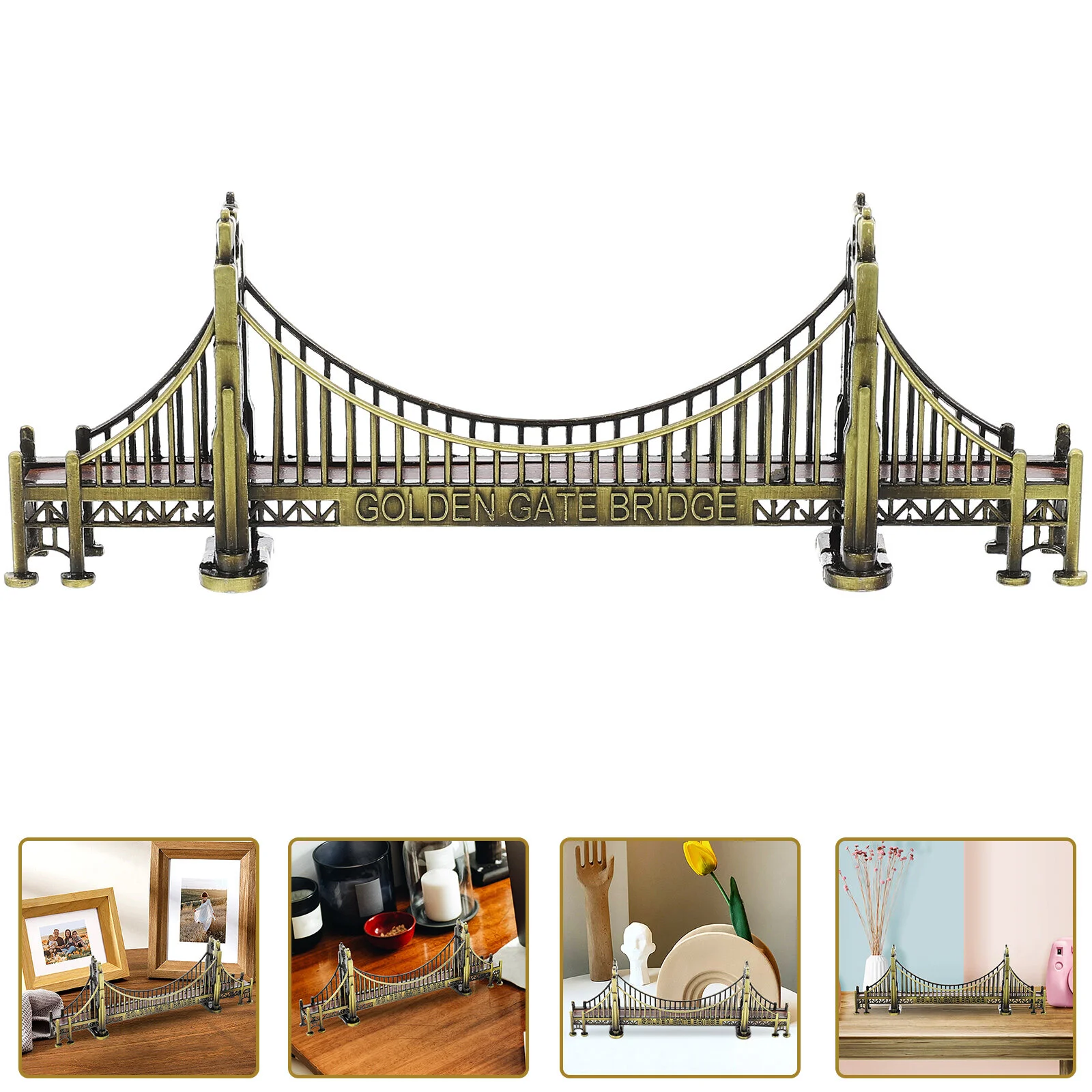 

Golden Gate Bridge Model Home Ornament Desk Craft Retro Toys Metal Alloy Travel California Souvenirs
