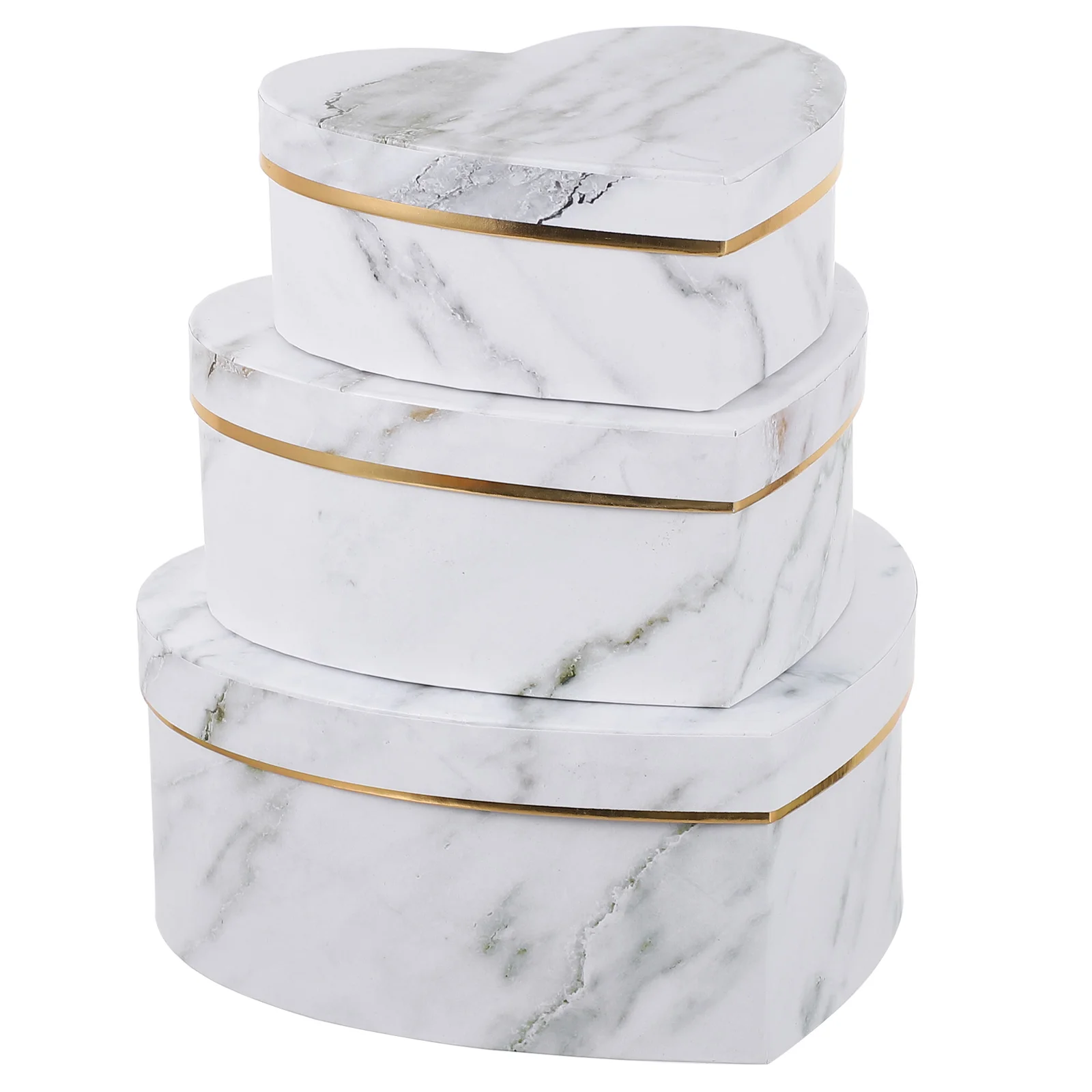 

3pcs Marble Candy Box Heart Shape Gift Packaging Box Gift Storage Box Marble Wedding Party Favor Boxes Christmas Party Box White