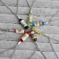 personality male necklace resin creative wine bottle pendant jewelry fashion hip hop choker accessories for men birthday gift