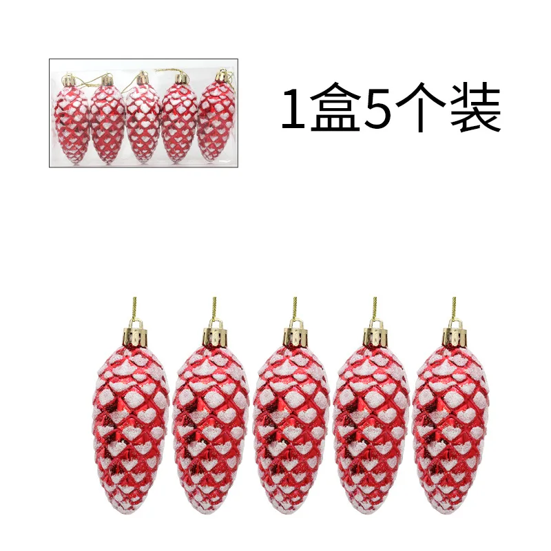 

Рождественские шарики из сосны MOONBIFFY, 5 шт., золотые, красные