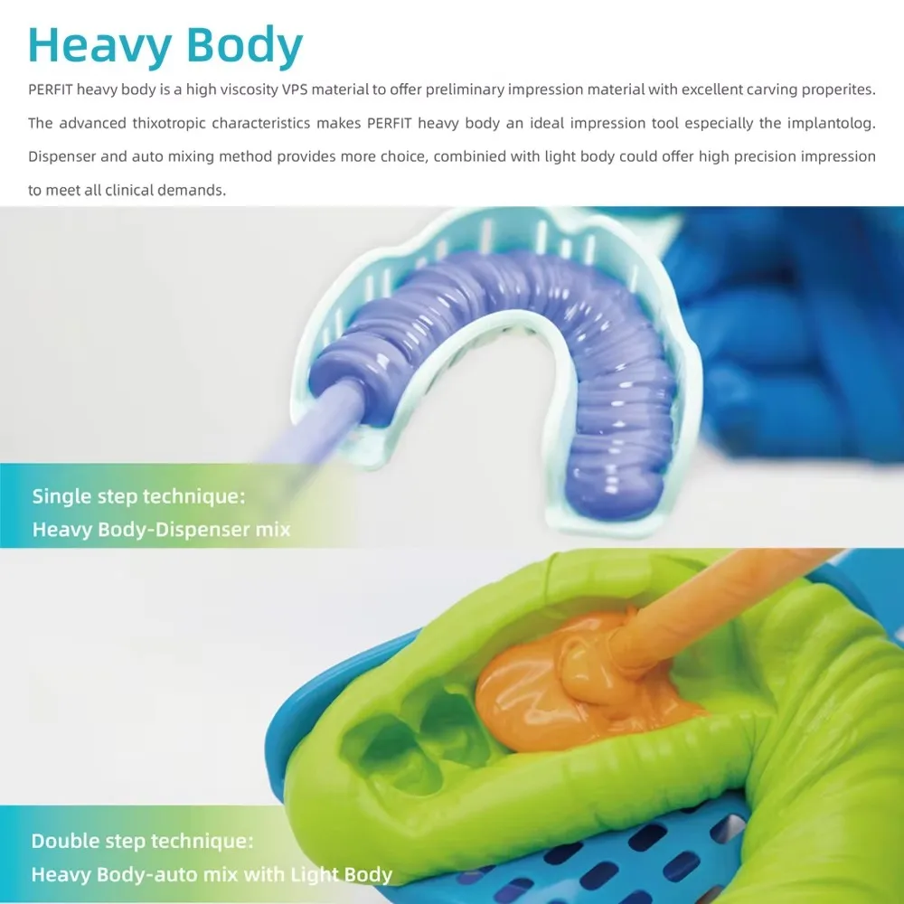 Материал для оттисков зубов тяжелый корпус эластомерный силиконовый край VPS
