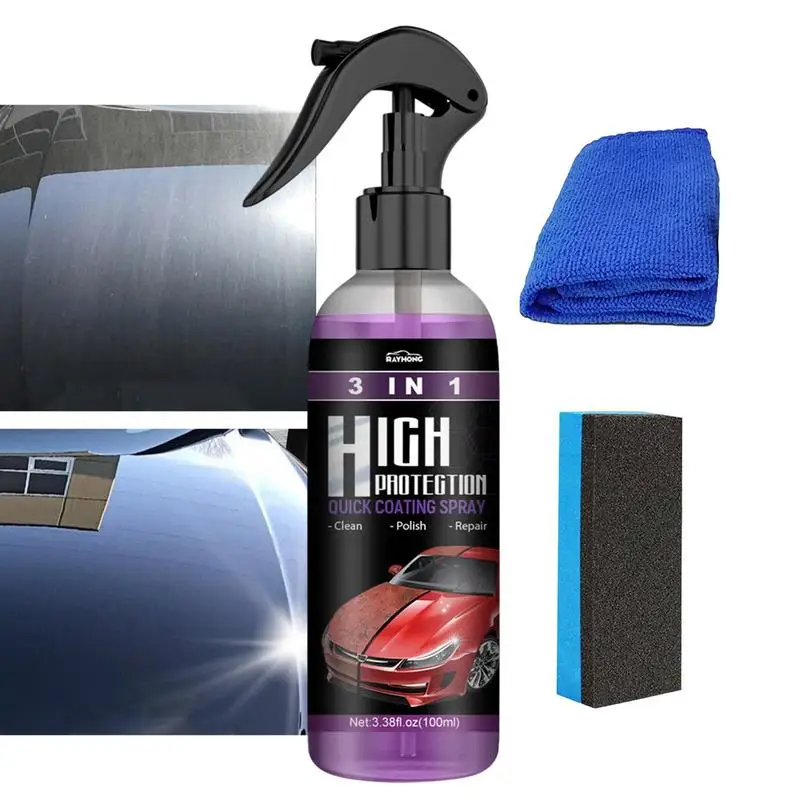

Car Ceramic Coating Spray 30ml/100ml 3 In 1 High Protection Auto Ceramic Spray Set Fast Fine Scratch Repair Long Lasting Quick